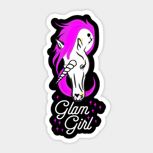 Unicorn Glam Girl Sticker